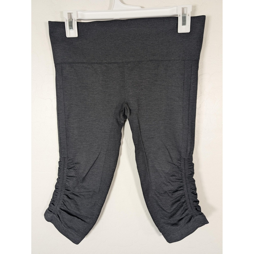 Lululemon Crop Leggings Womens Small Black Gather Together Ruched Yoga Pants Gym
